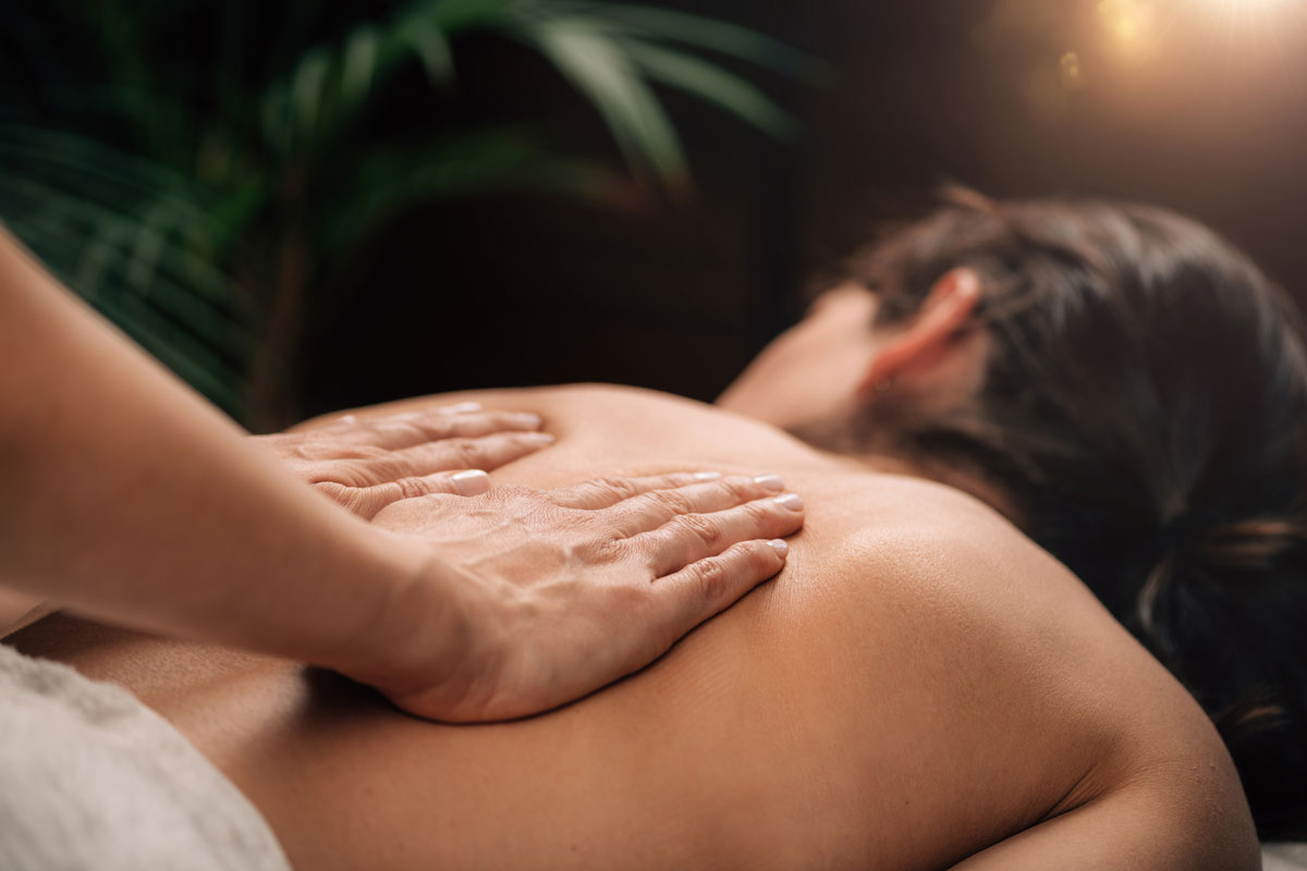 Woman receiving a deep tissue massage